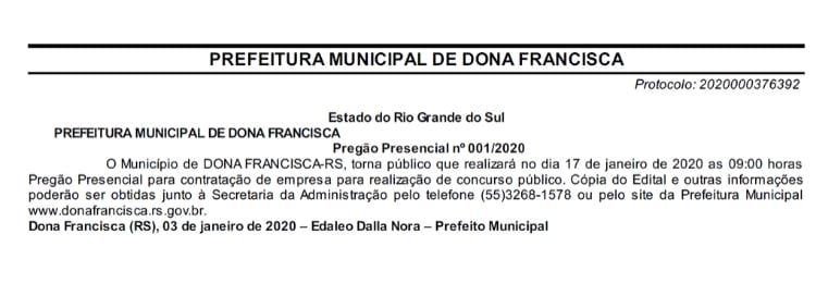 Notícias  Prefeitura Municipal de Dona Francisca - RS