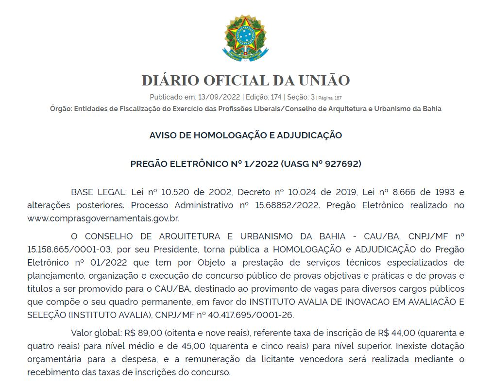 IFBA retifica edital de concurso público para Técnicos