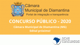 Concurso da Câmara de Diamantina-MG é anunciado e sairá em 2020