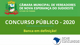 Concurso da Câmara de Nova Esperança do Sudoeste-PR: edital sai em junho