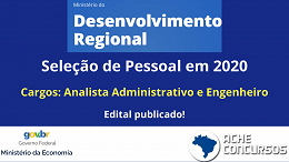 Processo Seletivo MDR 2020: Resultado sai em junho para 249 vagas