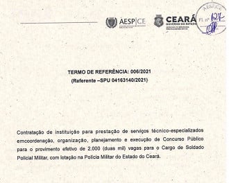 Termo de referência nº 006/2021 do concurso PM-CE 2021