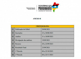 Datas do Auxílio Combustível no estado - Fonte: Governo do Maranhão