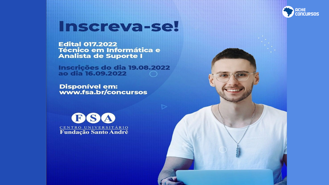 Concurso Fundação Santo André SP 2022 Inscrição aberta para Técnico e