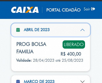 Portal Cidadão mostra valor do Bolsa Família em abril