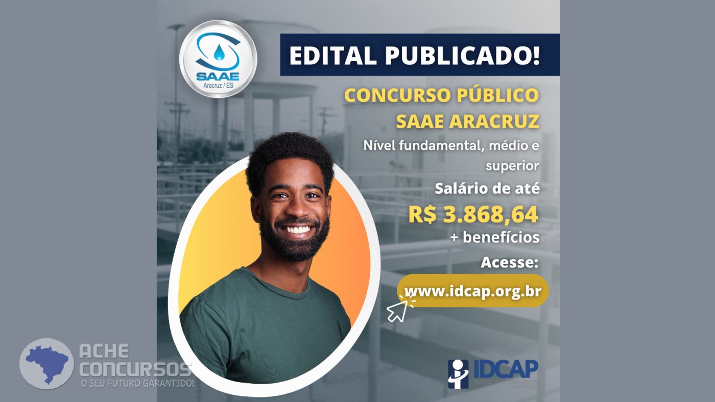 Concurso Saae De Aracruz Es Edital E Inscri O