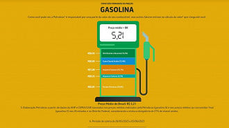 Composição atual do preço da gasolina no Brasil. Créditos: Reprodução/Petrobras