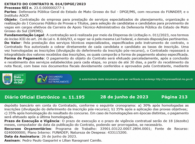 1º concurso público da DPE MS tem banca definida edital em Julho