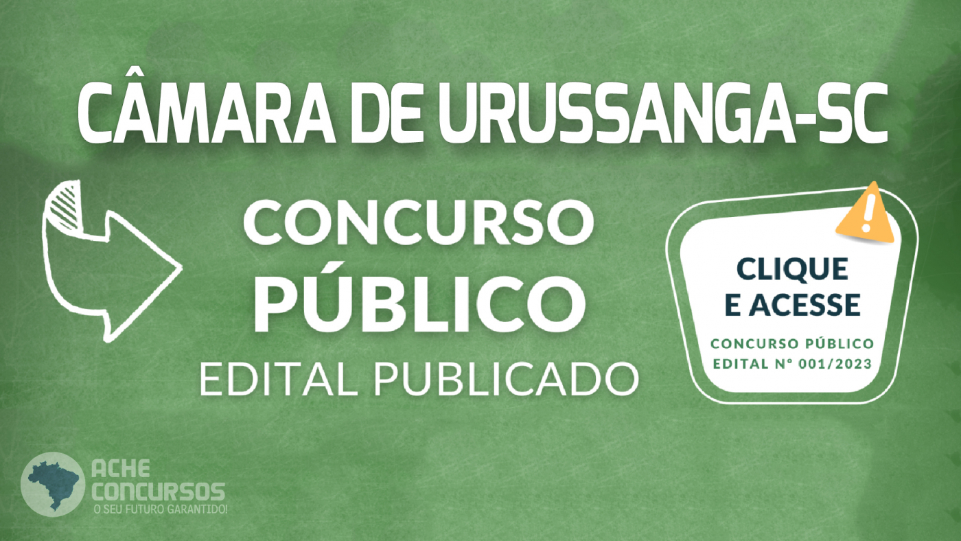 Concurso Câmara de Urussanga SC 2023 Edital e Inscrição