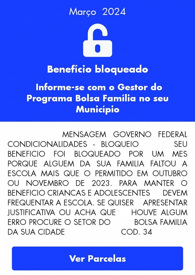 Bolsa Fam Lia Bloqueado Por Um M S Veja Motivo E Como Resolver