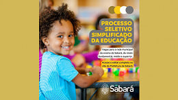 Prefeitura de Sabará-MG abre seleção na educação para 2024