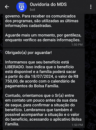 Whatsapp Bolsa Família atualiza consulta de julho.