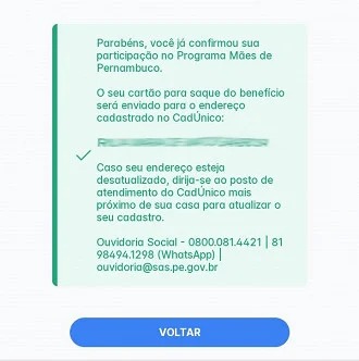 Mães de Pernambuco: consulta mostra inscrição aprovada