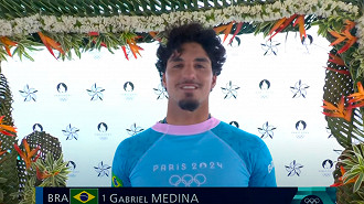 Gabriel Medina em ação nas Olimpíadas de Paris. (Foto: Reprodução)