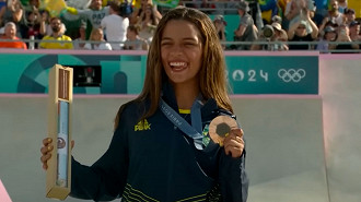 Rayssa Leal garantiu mais uma medalha para o Brasil em Paris. (Foto: Reprodução)