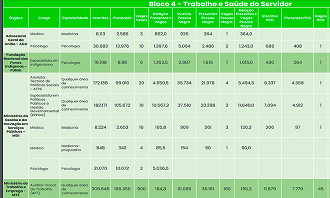 Candidatos inscritos no Bloco 4 do CNU - Divulgação MGI