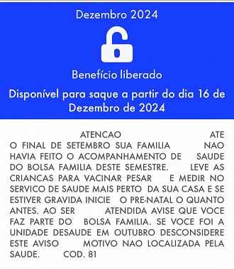 Prazo final para atualização das condicionalidades é 30 de dezembro.